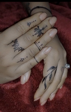 Minimal finger and hand tattoos by PRANA Tattoo and Piercing Studio in Vellore