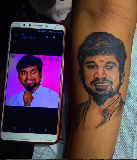 Portrait tattoo work by PRANA Tattoo and Piercing Studio in Vellore